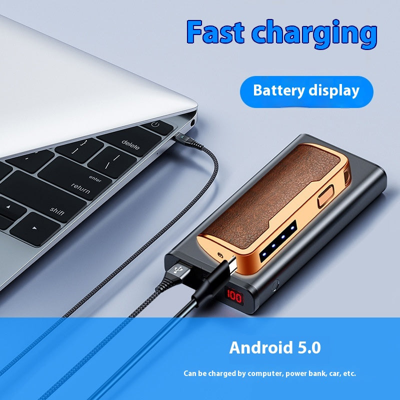 Multifunctional Wind Proof Zone LED Light With Power Display USB Charging Windproof Lighter