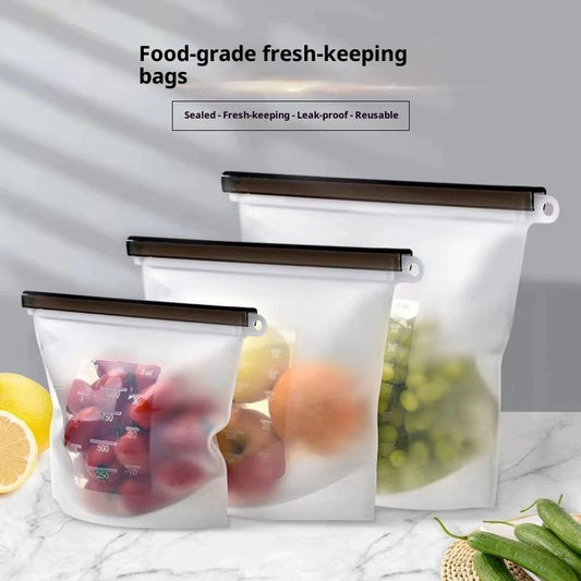 Silicone Fresh-Keeping Bags Food-Grade Sealed Bags Household Container Kitchen Food Storage Bags