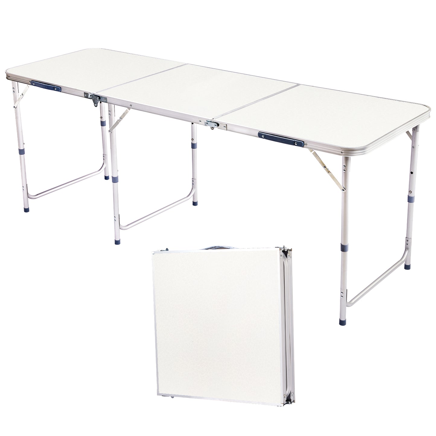 6ft 180-60cm Aluminum Alloy Folding Table Portable Foldable Desk For Camping Picnic BBQ Home Party