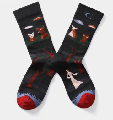 Personalized Oil Painting Ladies' Street Style Fashion Trend Cotton Socks