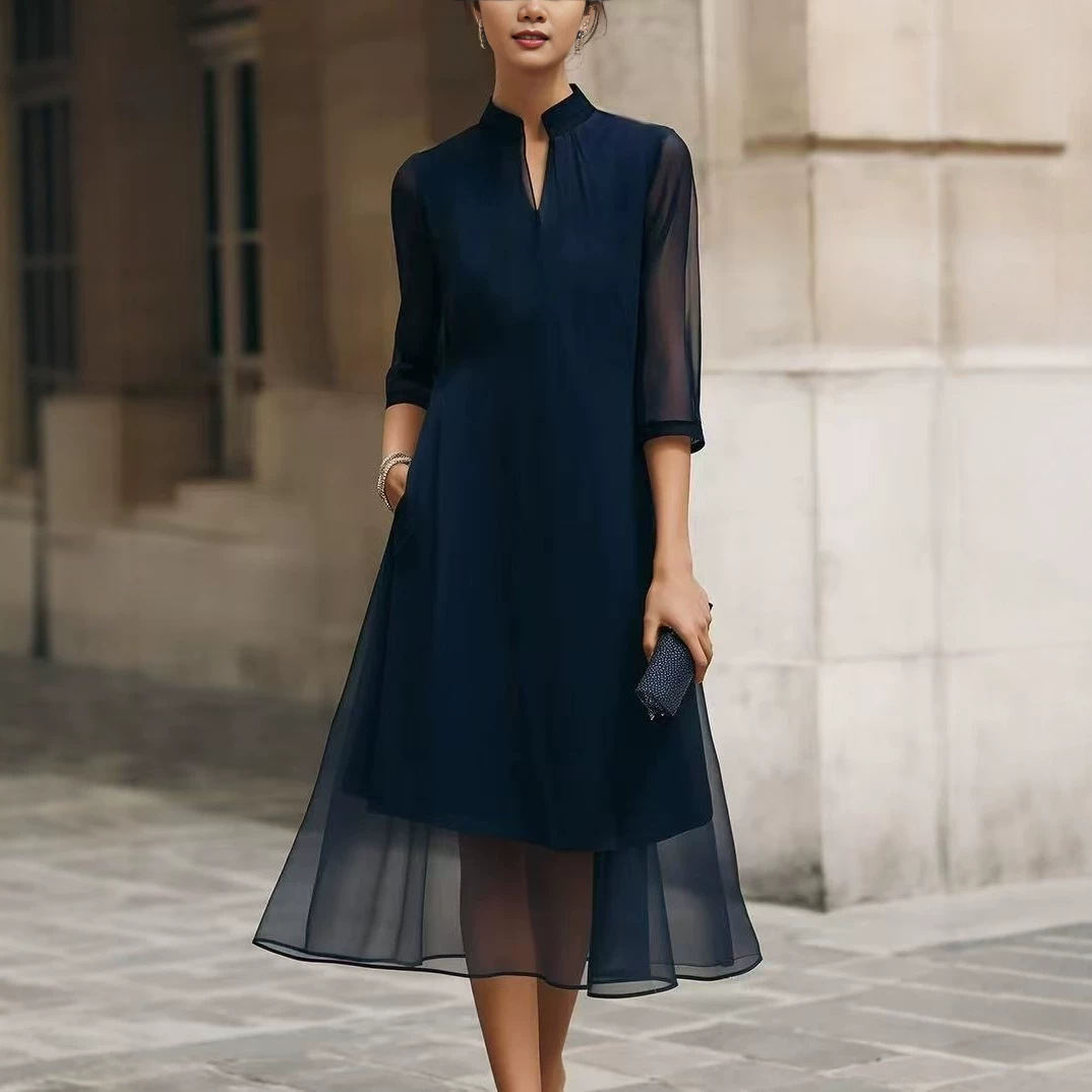 Best-selling Stylish And Elegant Chiffon-lined Dress For Women