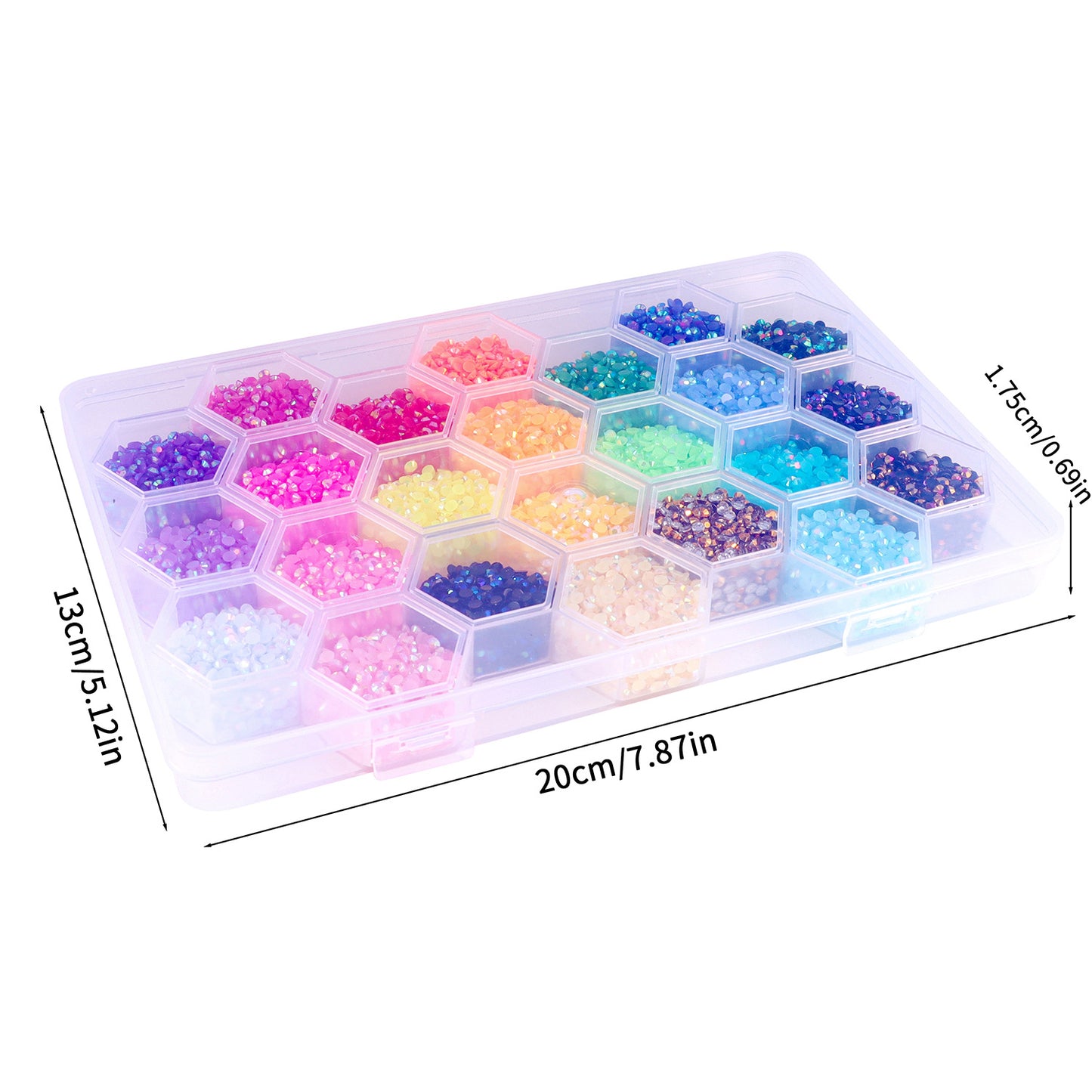 3mm4mm24 Gridsbox Multi-color Resin Drill Nail Beauty DIY Ornament Accessories