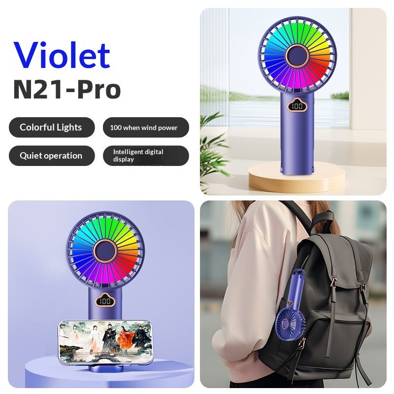 New Cross-Border Best-Selling Colorful Handheld Fan