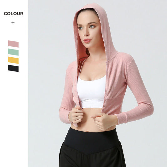 New Yoga Wear Tight Long Sleeve Running Sports Zipper Jacket