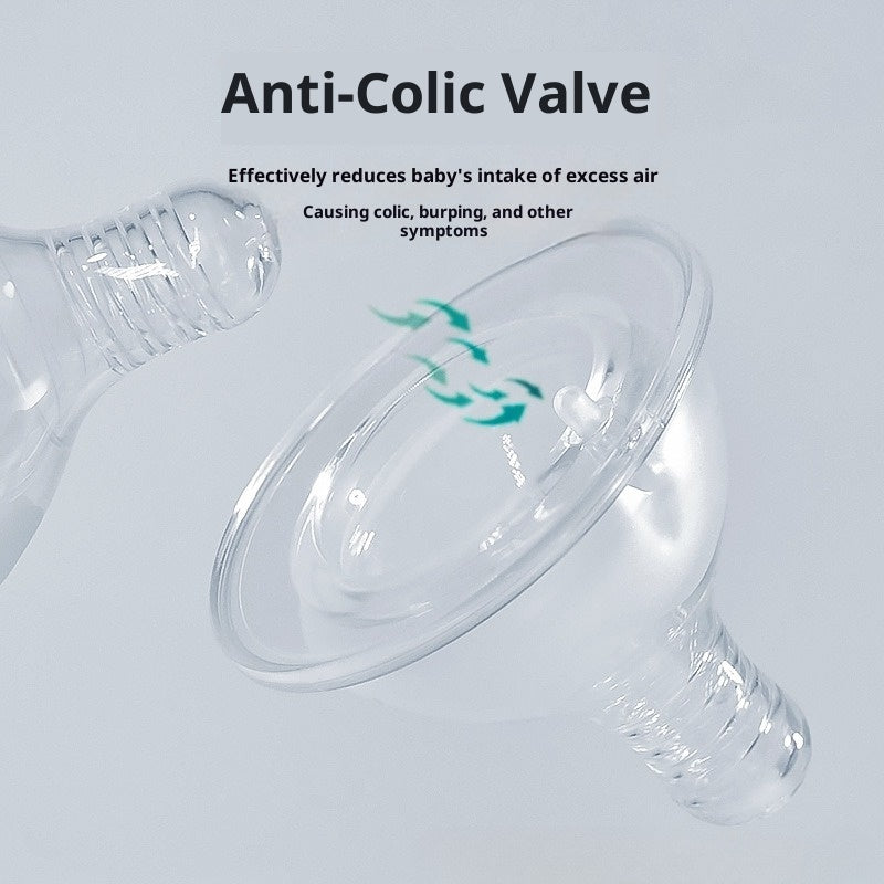 Newborn Baby Wide Mouth Feeding Bottle Liquid Silicone Nipple