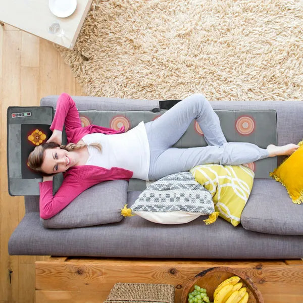 Full Body Electric Massage Mat With Heat Vibration Massage Pad Cushion Back Massage Mattress Chair Pad With Neck Massage Pillow With 10 Vibration Motors Timer