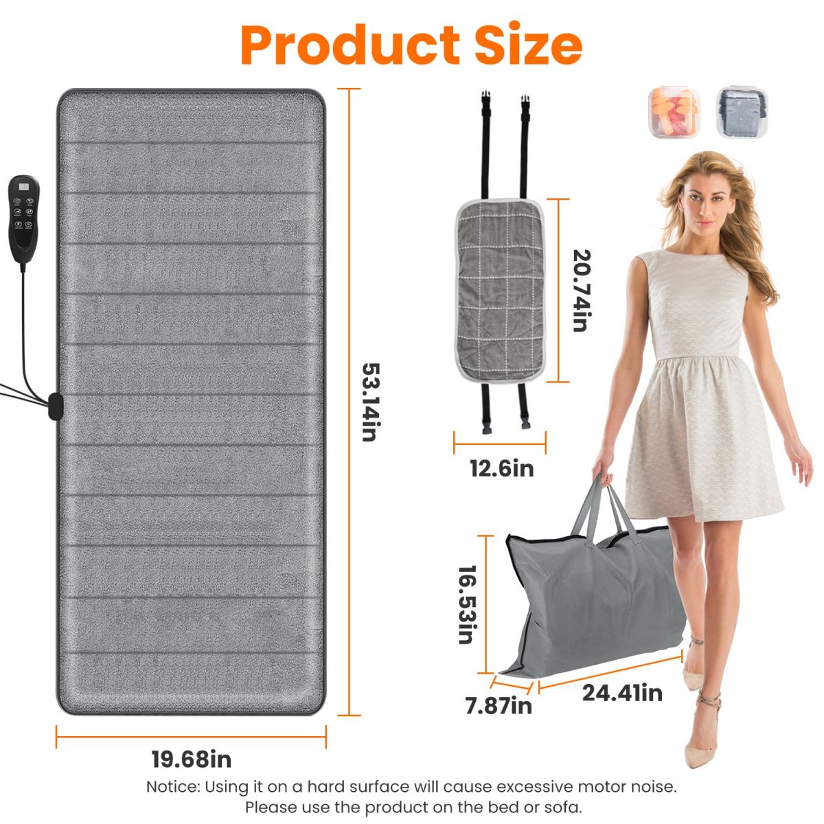 1Set Upgrade Type Full Body Electric Massage Mat With Heat Vibration Massage Pad Cushion Back Massage Mattress Chair Pad With Neck Massage Pillow With 10 Vibration Motors Timer For Valentines Day Gift
