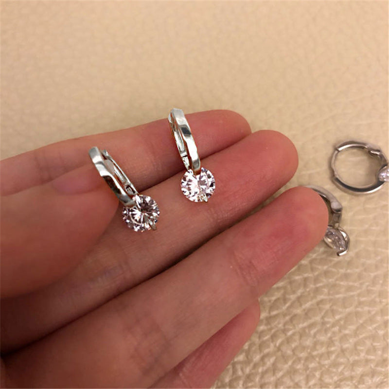 Stylish Versatile And Minimalist Korean-style Zircon Earrings