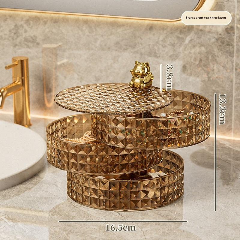 Fruit Plate Makeup Storage Box Student Household Dormitory Rotating Jewelry Organizing Rack