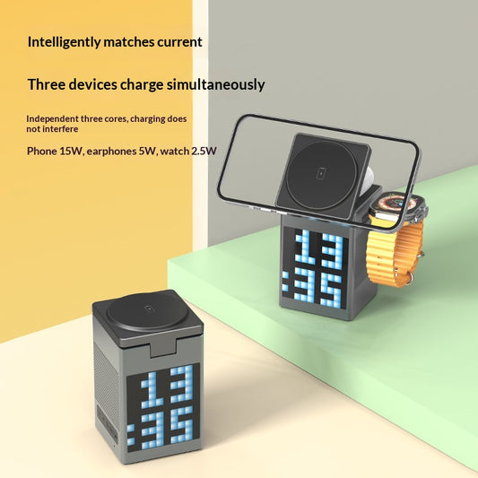 Cross-border 6-in-1 Wireless Charging Speaker With Magnetic Wireless Charging