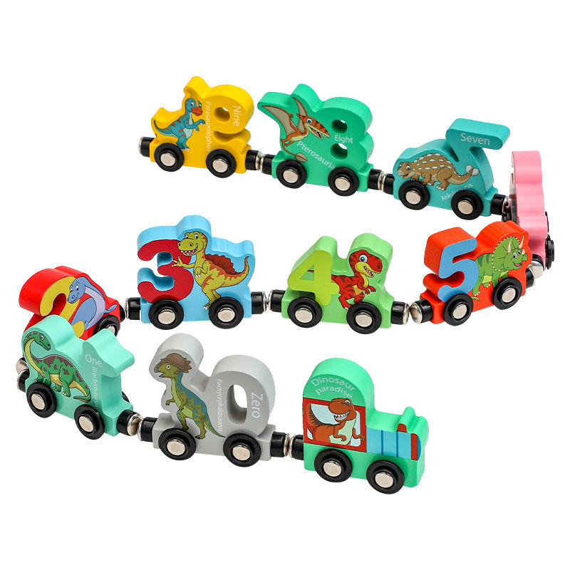 Puzzle Assembling Building Blocks Dinosaur Train Magnetic Digital Toys