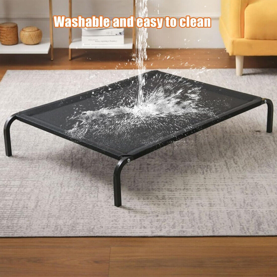 Elevated Dog Bed Pet Cat Mesh Camping Cot Indoor Outdoor Waterproof Two Size UK