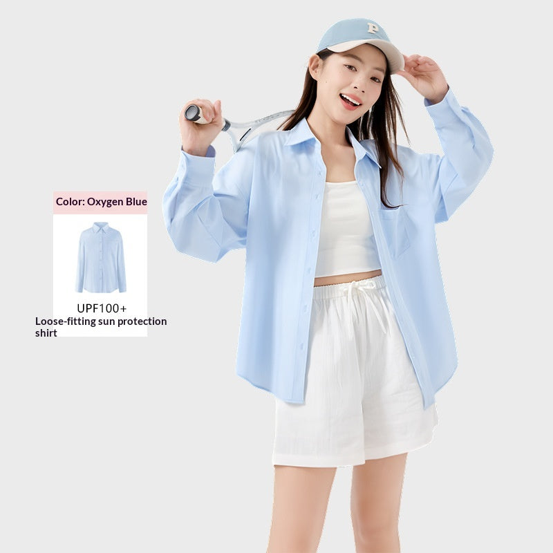 Cooling BreathableSun-protective Womens Loose-fit Shirt Jacket