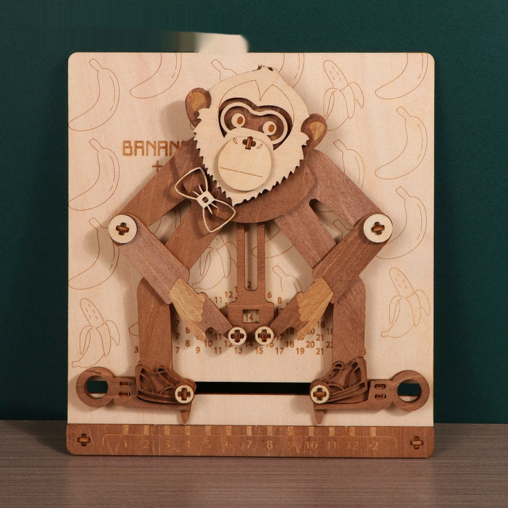 Monkey Wooden Mechanical Model Movable Assembled Children's Educational Toys