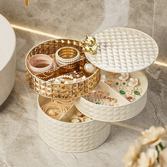 Fruit Plate Makeup Storage Box Student Household Dormitory Rotating Jewelry Organizing Rack