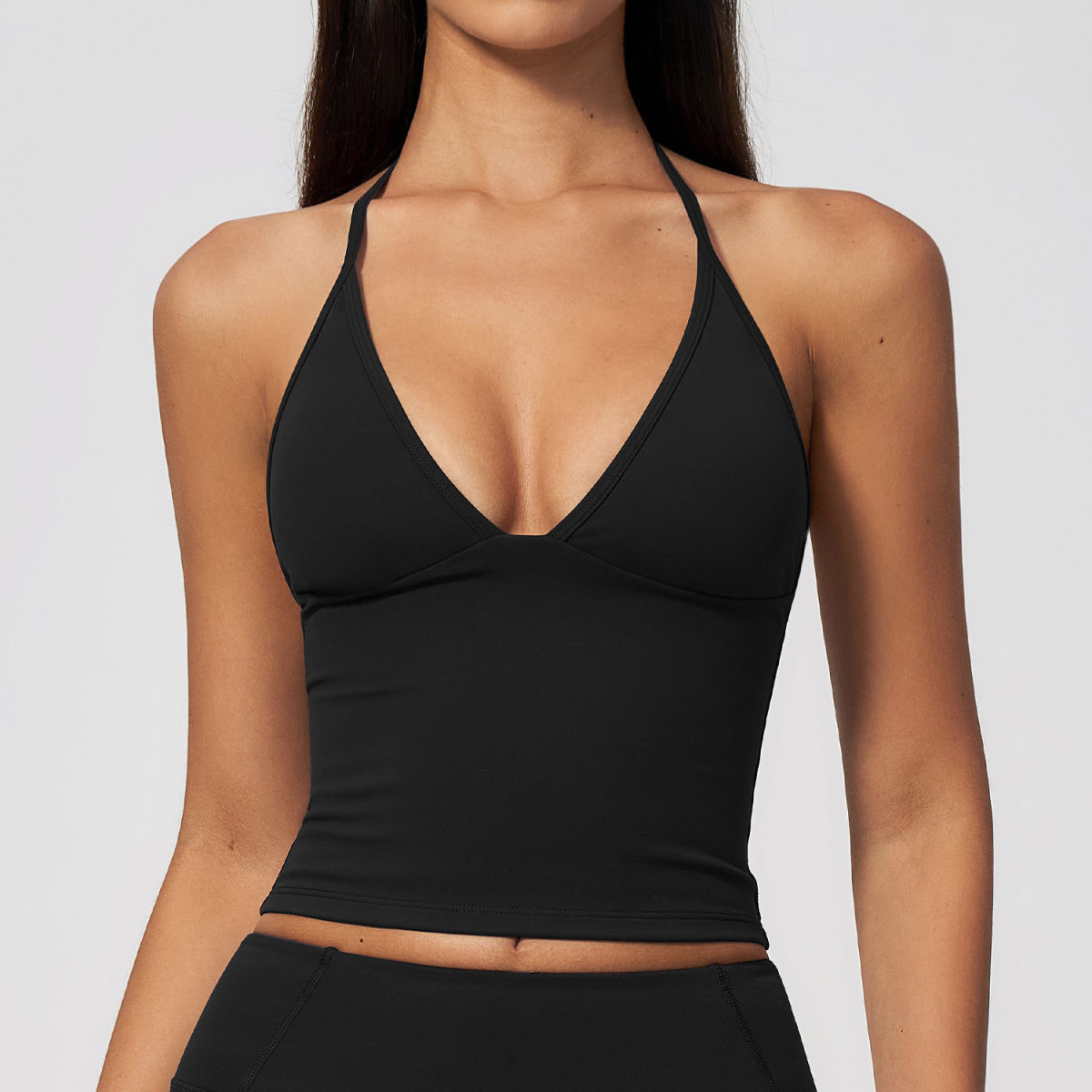 Deep V-neck Figure-hugging Back-shaping Fitness Yoga Tank Top