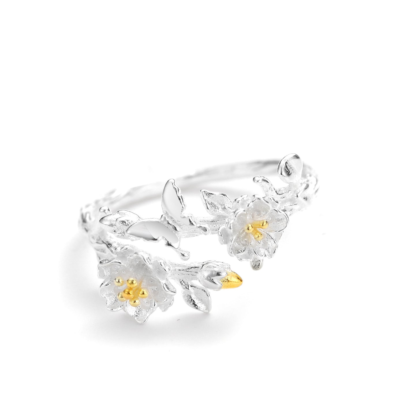 S925 Sterling Silver 12-Month Flower Series Adjustable Ring, Niche Gift For 520 Valentine's Day