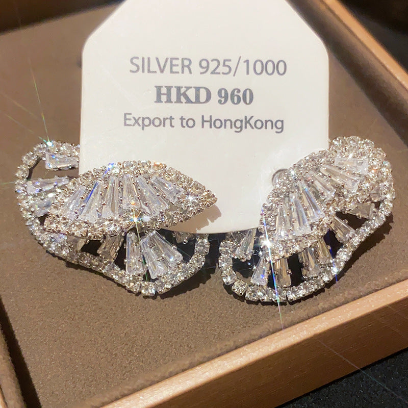 Premium European American Earrings For Women Zircon Flower Elegant Exquisite Niche