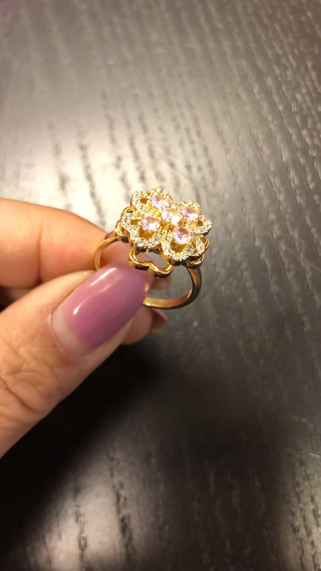 Rotate Rings For Women,Zircon Stainless Steel Open Adjustable Ring  Gift Jewelry