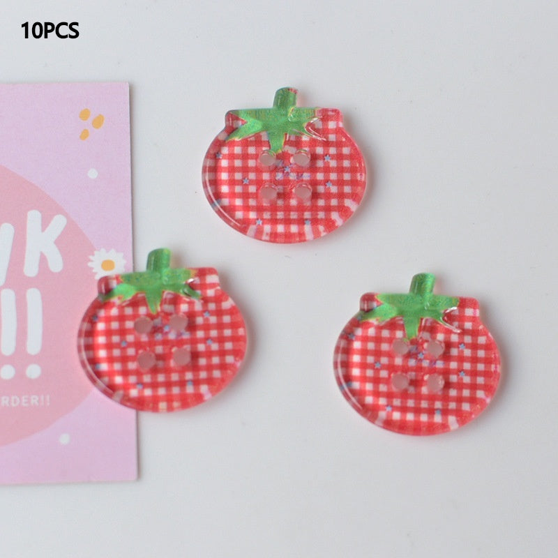 Portable Home Cute Tomato Button Ornament Accessories