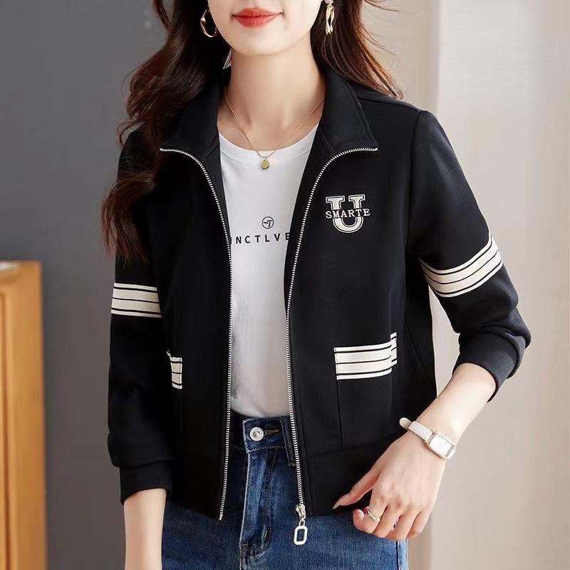 Button-Up Zipper Jacket For Women's Blouse In Korean Style Hooded Sweatshirt