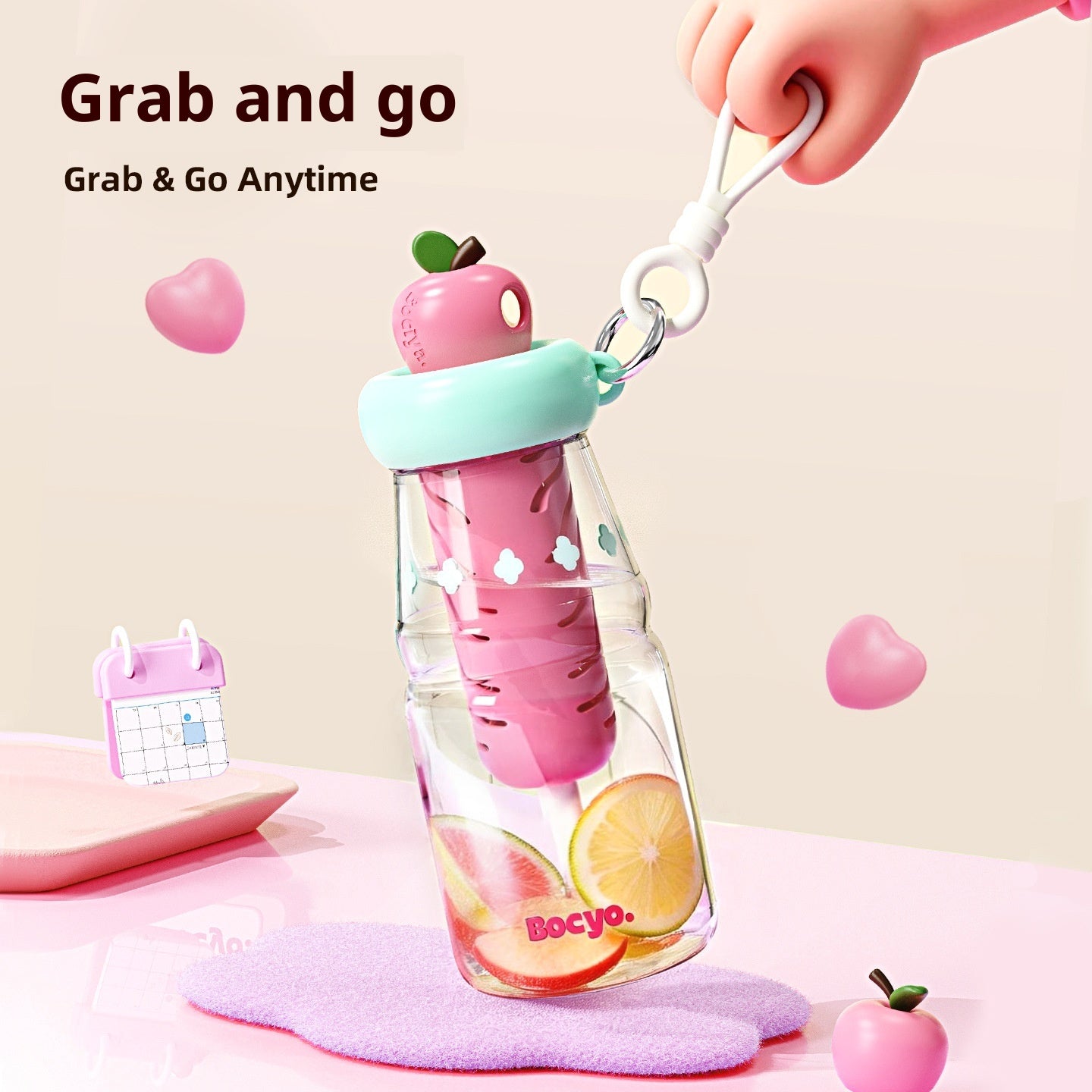 New-style Student Drinking Cup With A Straw And Separate Tea Compartment For School Use