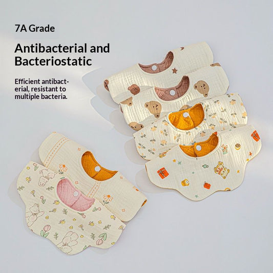 Cotton Highly Absorbent Leak-proof For Feeding Babies And Toddlers Petal-shaped Bib
