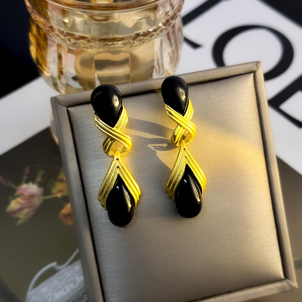 Light Luxury Retro Floral Earrings - Enamel Vintage Niche Style, Premium Versatile Classy Ear Jewelry