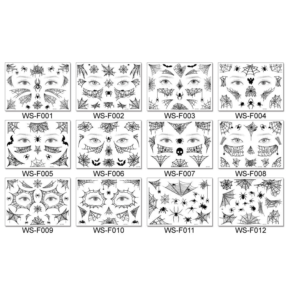 Spider Web Face Pasters Tattoo Sticker Waterproof Makeup Painted Tattoo Sticker
