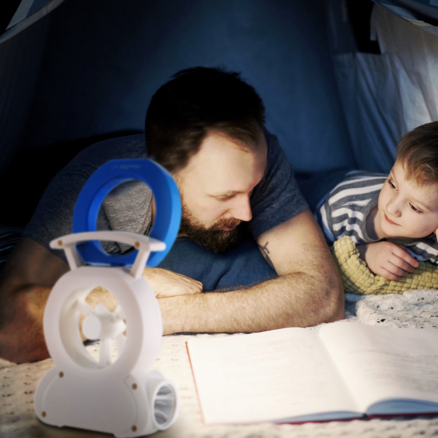 Desk Cooling Fan With 180Degree Adjustable LED Lamp Baby Stroller Fan Emergency Flashlight Torch For Household Camping Traveling