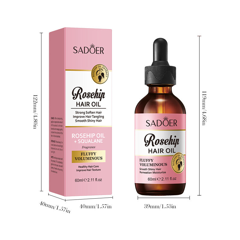 SADOER Hair Oil Rosehip Oil For Voluminous Lustrous Hair