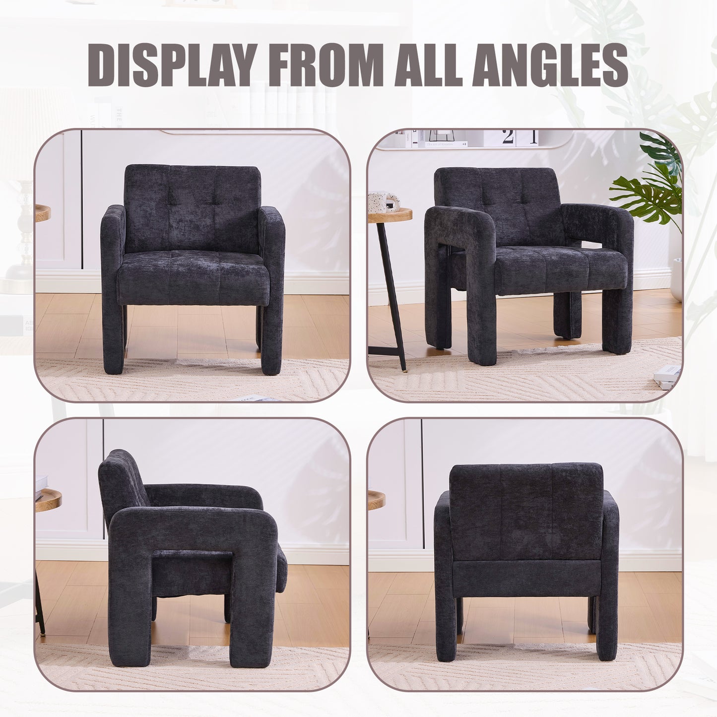 Modern Minimalist Casual Single Armchair Living Room, Bedroom, Office Area Upholstered Chair Comfortable Padded Armchair Nordic Style Casual Seating