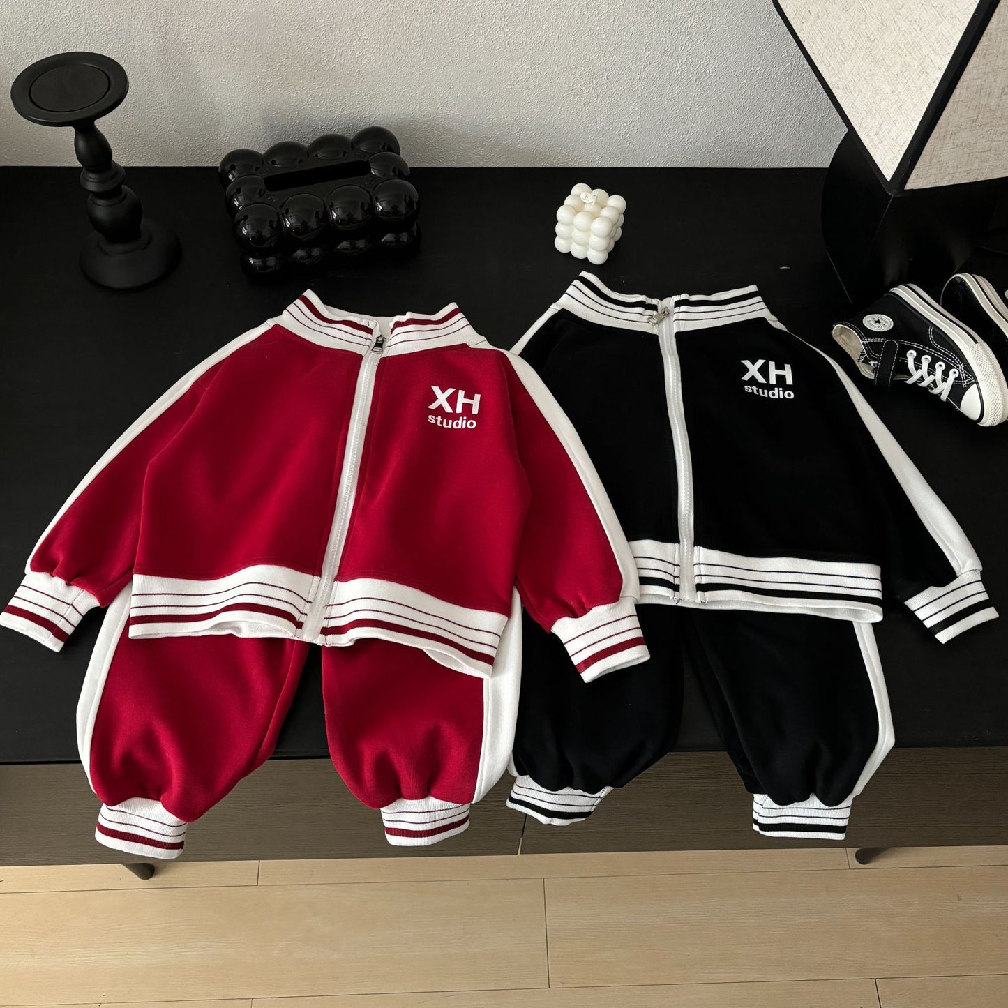 Childrens Korean-style Sports Top And Pants Set