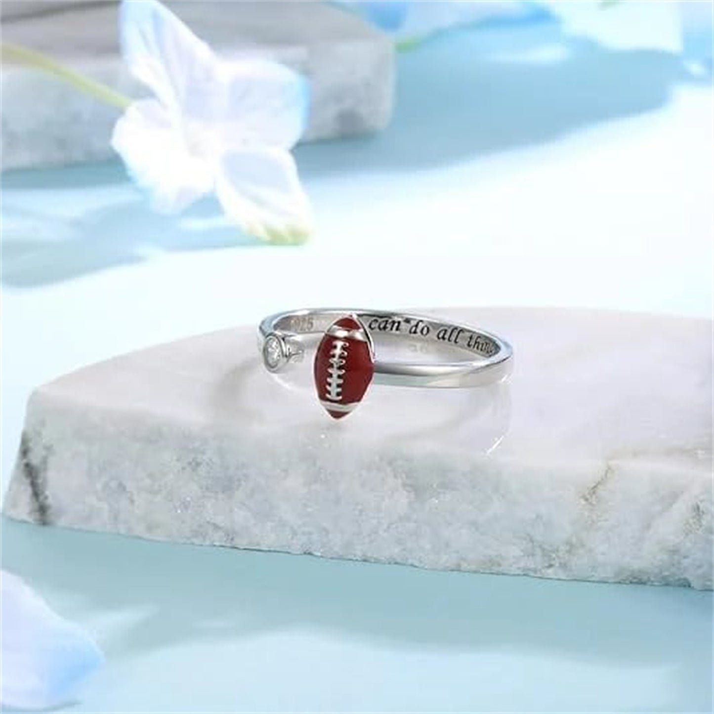 Personalized Fashion Football Diamond Ring