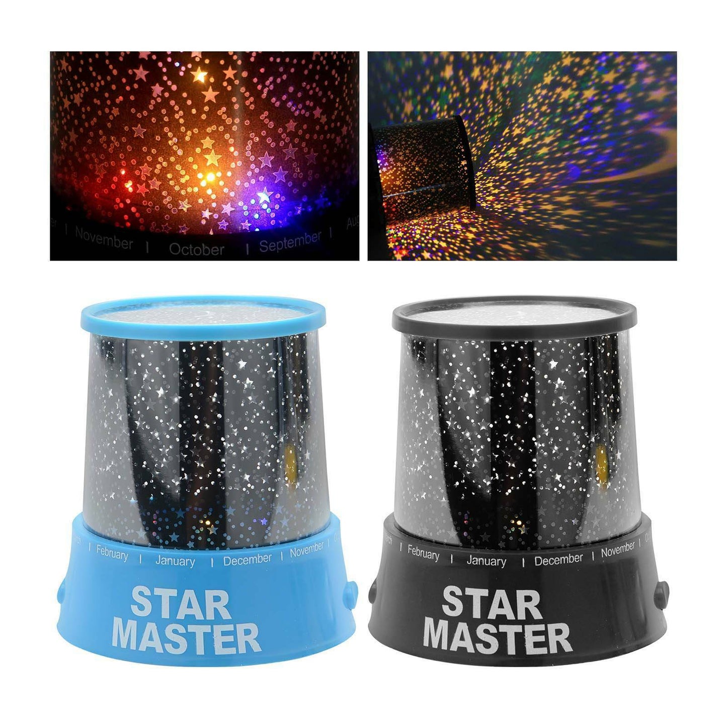 Simple Romantic LED Starry Night Sky Galaxy Projector Lamp Star Cosmos Party Home Decor Black