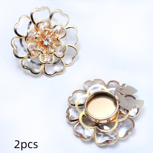 Best-selling Shirt Buttons Drop Oil Flower Bronze Diamond Buttons Set Brooch Buttons