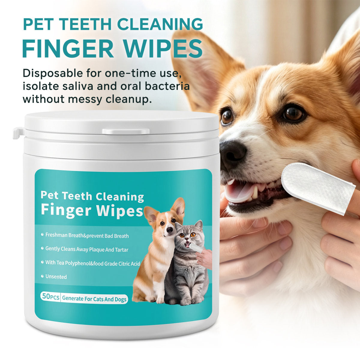 Only Self Pickup---Pet Tooth Cleaning Wet Wipes  50 Pieces