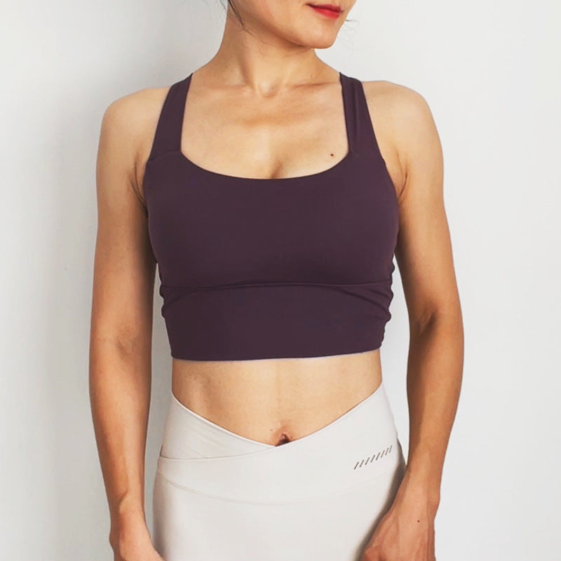 Cross Fold Design Beauty Back Yoga Vest