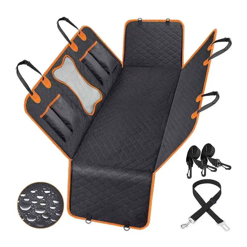 Universal Waterproof Pet Car Seat Cover for Back Seat with Mesh Window, Double-Layer Thickening, Anti-Dirty