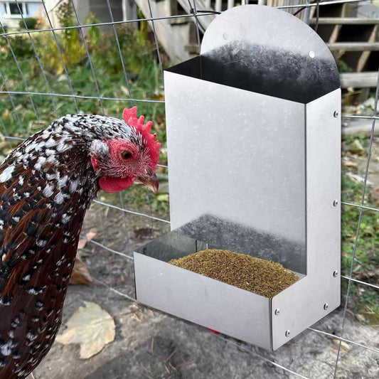 Poultry Feeding Metal Trough Chicken Parrot Bird Small Animal Feeder
