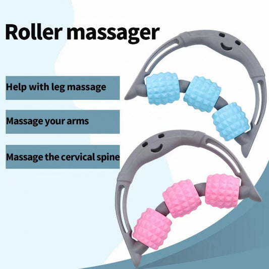 Handheld Massage Roller With Three Wheels For Yoga Meridian Clearing Acupoint Stimulation