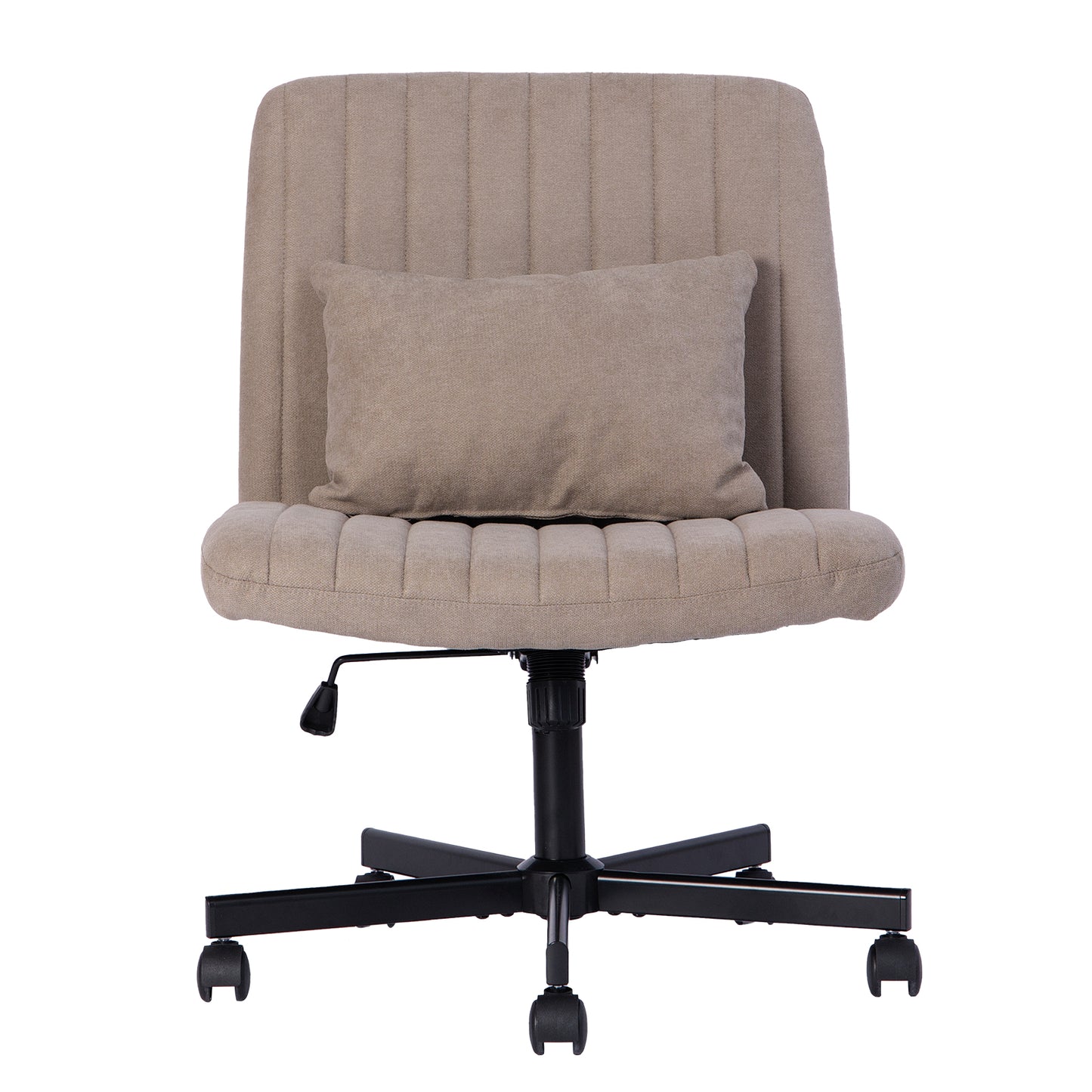 Modern Office Chair Home Office   Height-adjustable Swivel Chair Without Armrests With Quiet Castors & Upholstered Cushions  Elegant Fabric Office Chair For Study & Living Room