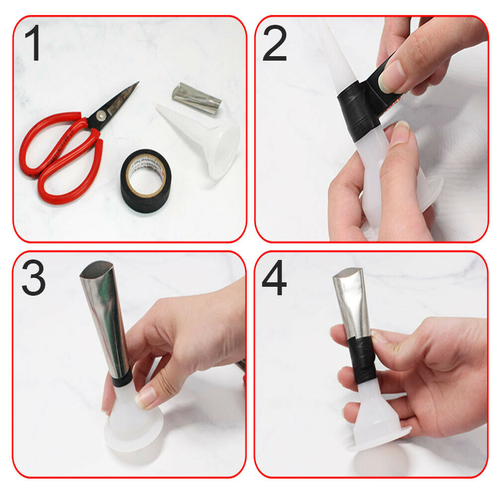 17 Caulking Finisher Caulk Nozzle Applicator Sealant Finishing Scraper Tools--19pcs