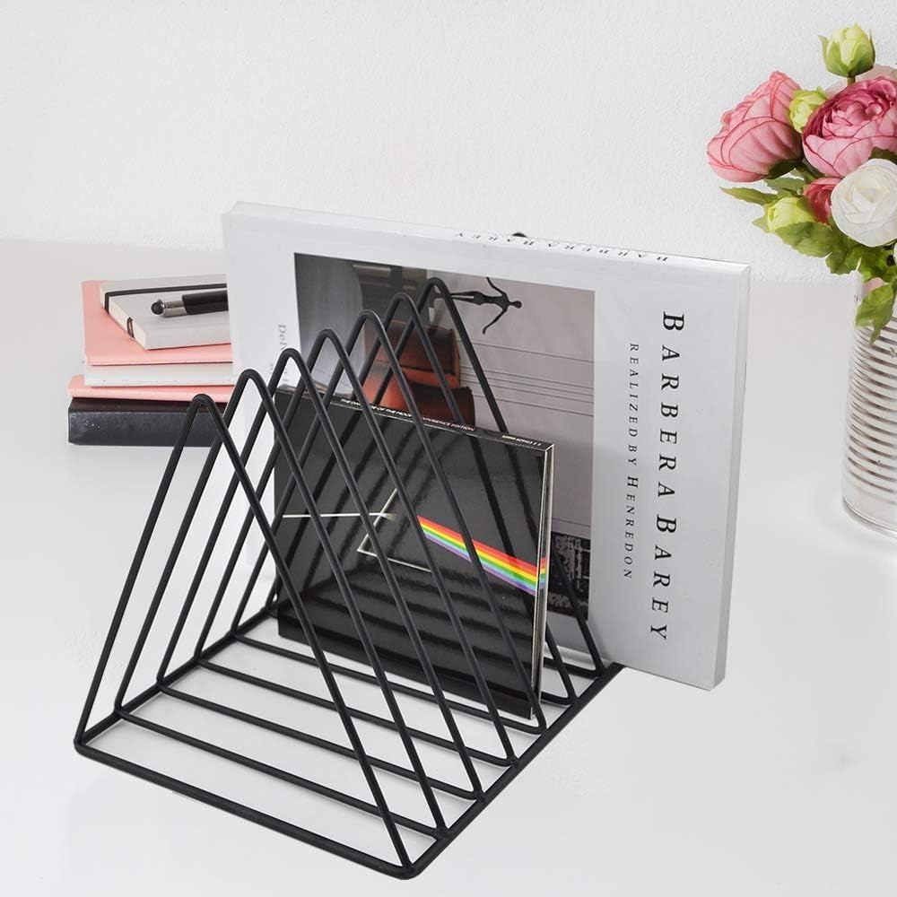 9-compartment Magazine Holder, Book And Tray Holder, Multifunctional Triangular Desk Organizer For Storing Books, As A Storage Compartment For The Home Office, Black, 2-pack