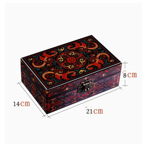 Lacquer Jewelry Square Large Capacity Lacquer Bracelet Storage Box