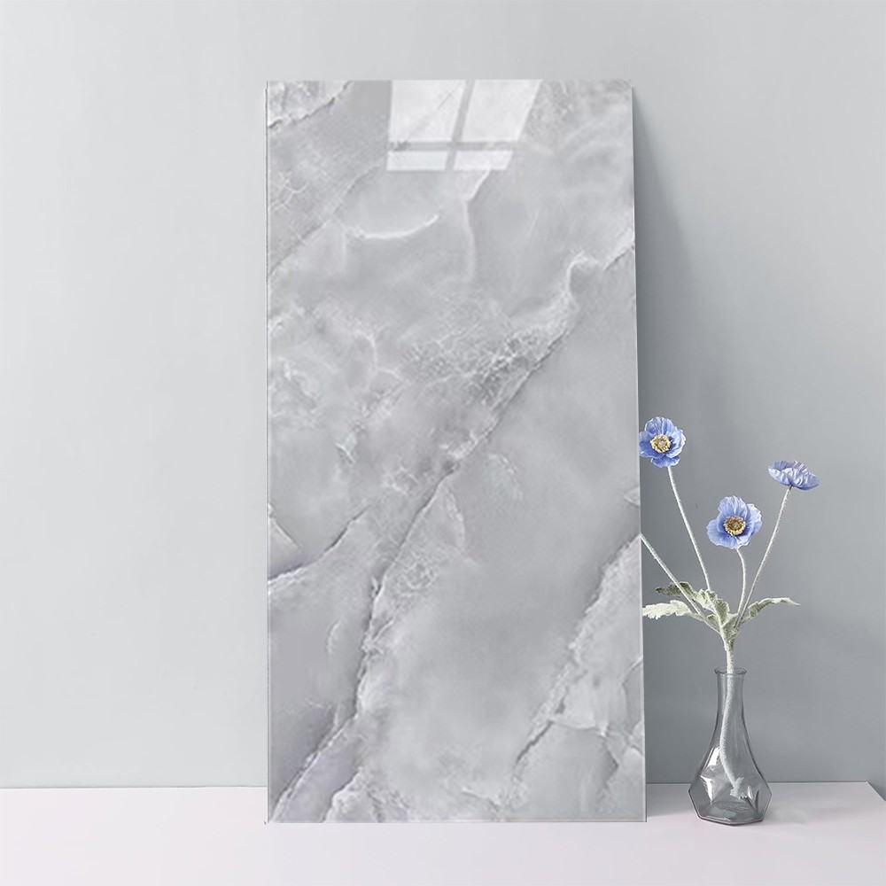 12X PVC Marble Tiles Wall Sticker Self-Adhesive Stick Kitchen Bathroom Decor
