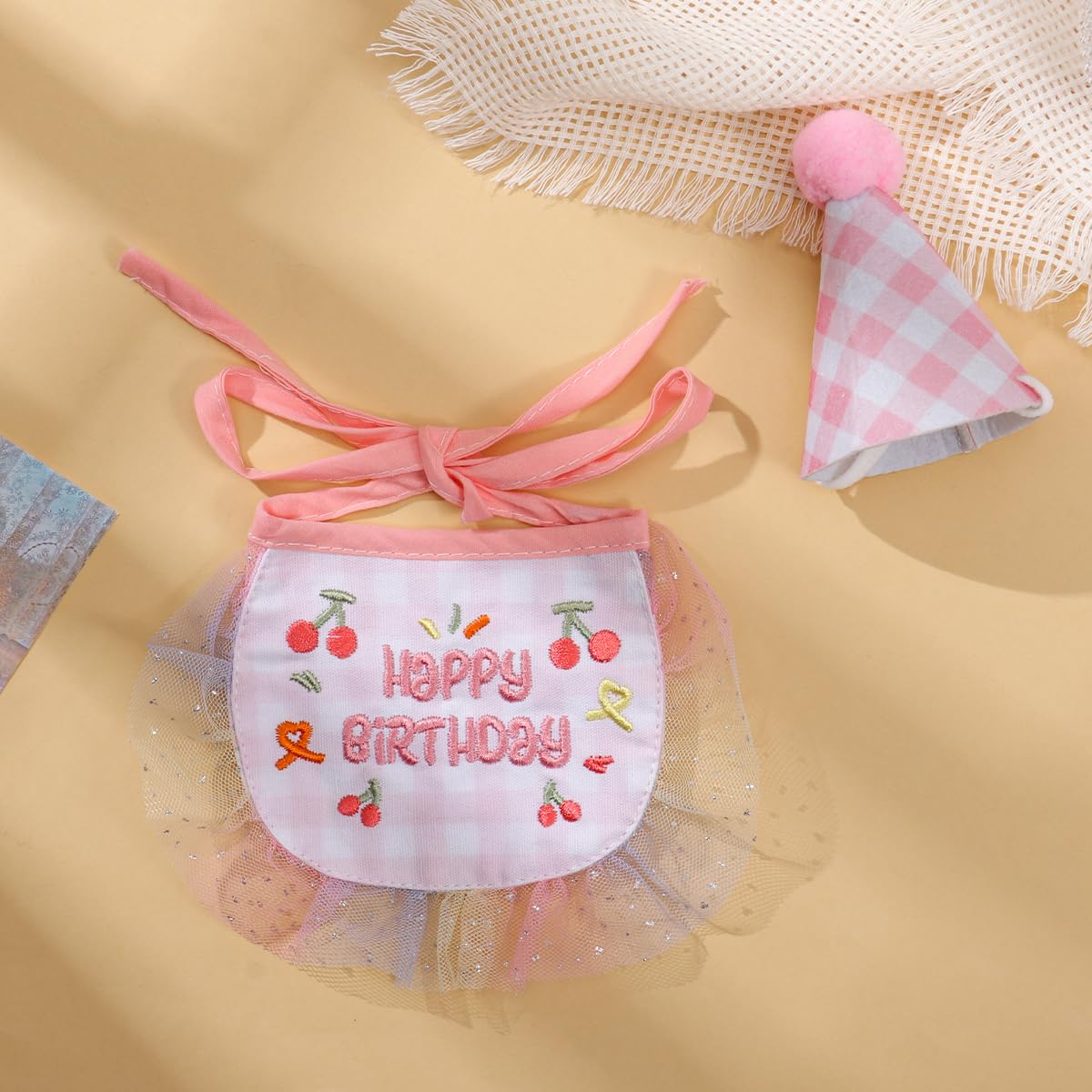 Cat Princess Costume Cat Tutu Dresses Kitte Birthday Hat Scarf Set Clothes Dog Outfit For Small Pet Birthday Party Halloween Wedding Photo Prop