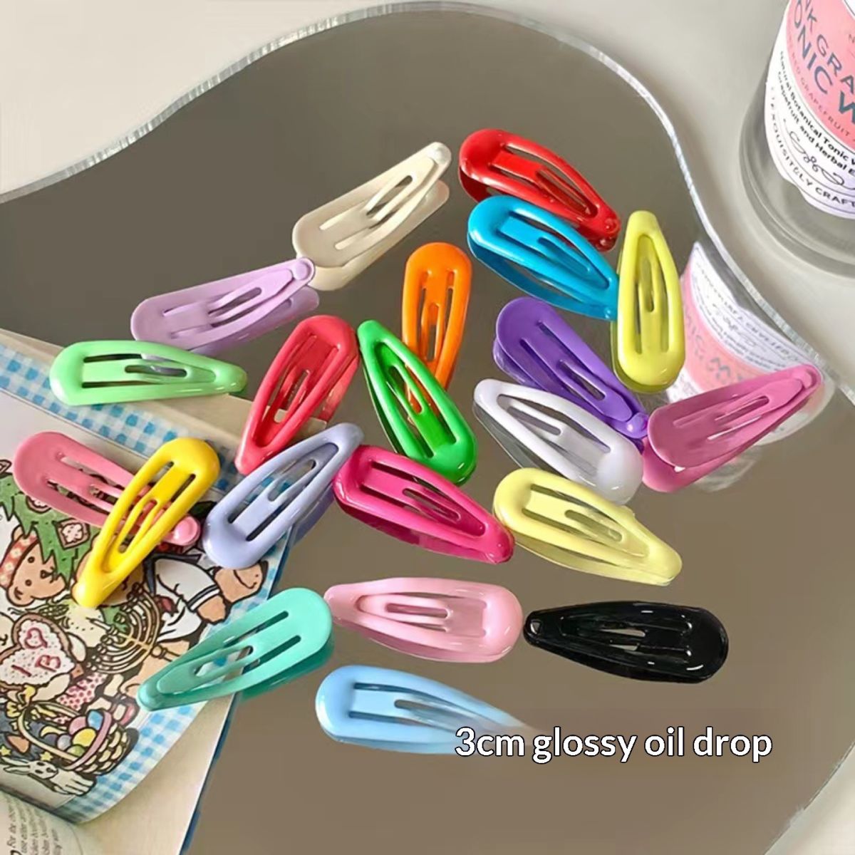 Colorful 3cm BB Clip With A Glossy Finish Fashionable Hair Clip