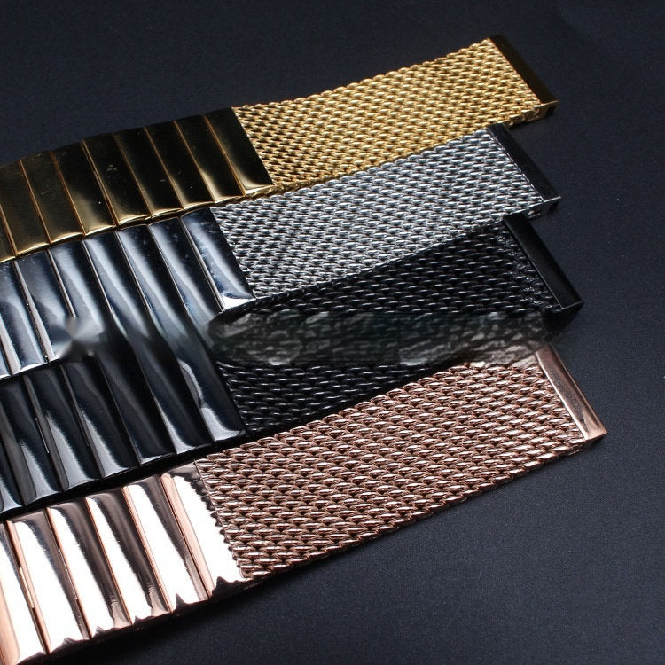 Watch Accessories Solid Stainless Steel Metal Wall Clock Bamboo Joint Coarse Mesh