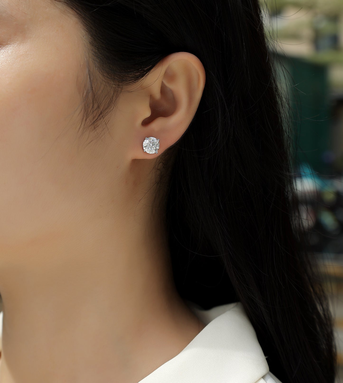 Pure Love - Earrings Set With Top-quality Moissanite S925 Silver And Platinum-plated Stud Earrings Are Fashionable And Trendy Accessories That Can Be Tested With A Diamond Pen